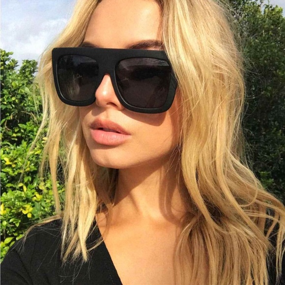 Accessories - Oversized Designer Square Sunglasses Black Matte